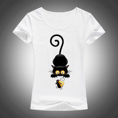 Naughty black cat t shirt