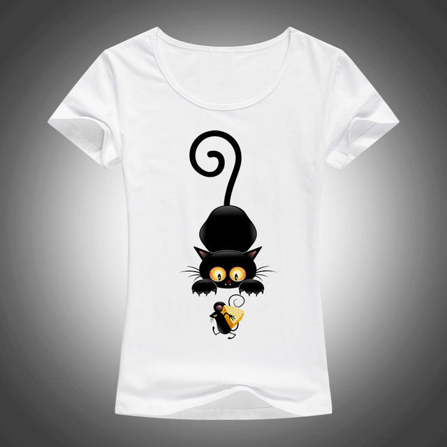 Naughty black cat t shirt