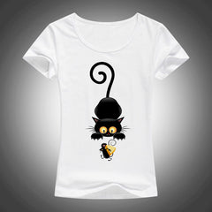 Naughty black cat t shirt