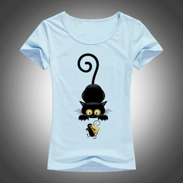 Naughty black cat t shirt