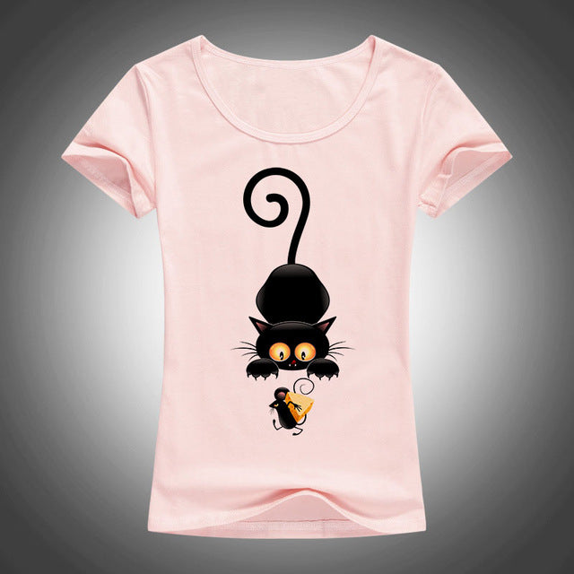 Naughty black cat t shirt