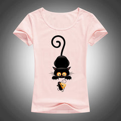 Naughty black cat t shirt
