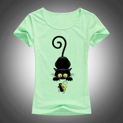 Naughty black cat t shirt
