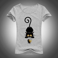 Naughty black cat t shirt