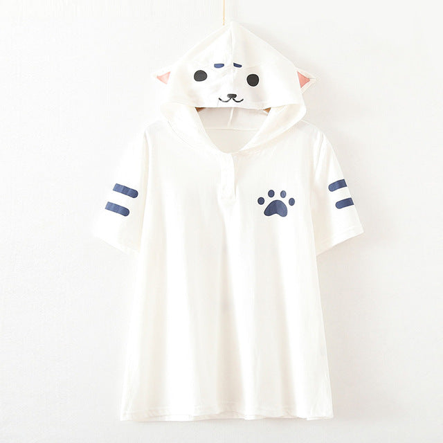Japanese Style Cat Cartoon Women T shirt