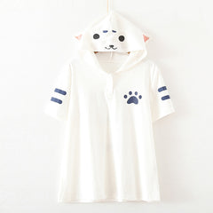 Japanese Style Cat Cartoon Women T shirt