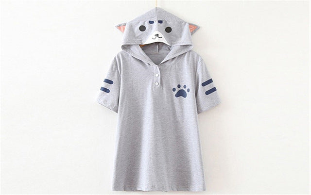 Japanese Style Cat Cartoon Women T shirt