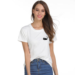 Summer Kawaii Naughty Black Cat T-shirt