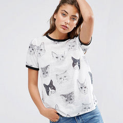 lovely cat print t-shirt