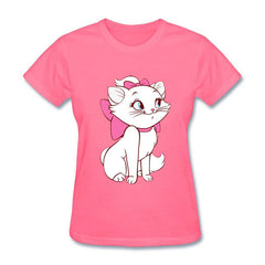 Funny Kawaii Cute Beautiful Little White Cat Cotton funny t shirt women