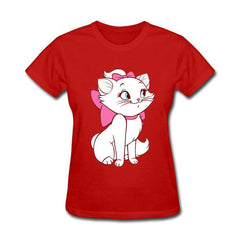 Funny Kawaii Cute Beautiful Little White Cat Cotton funny t shirt women