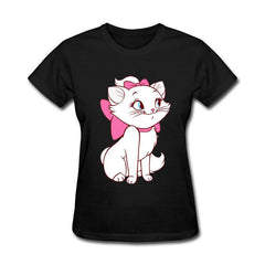 Funny Kawaii Cute Beautiful Little White Cat Cotton funny t shirt women
