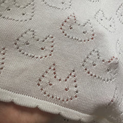 cute princess bow cat hollow white knitting puff sleeve sweater top t shirt