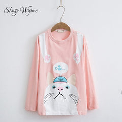 Shugo Wynne Japanese Style Mori Girl cat T-shirt