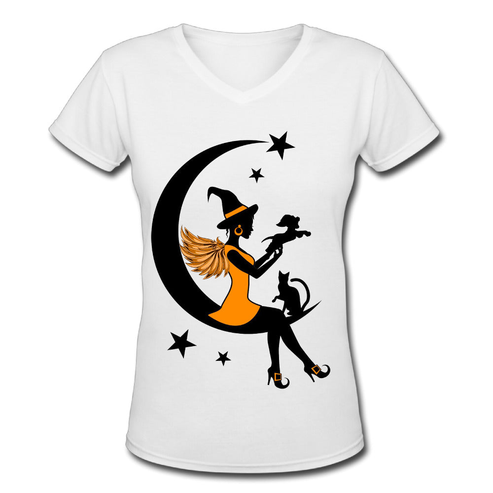 Girl With Wings with cat On The Moon T Shirts
