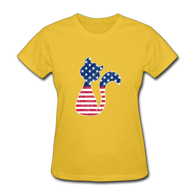 New Fashion National Flag Cat T Shirts