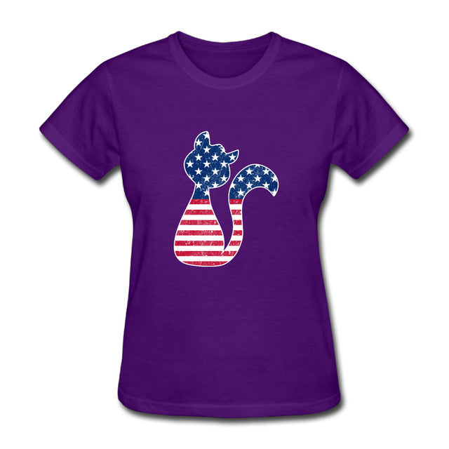 New Fashion National Flag Cat T Shirts