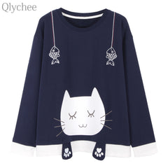 Cute Cat Printed T shirt