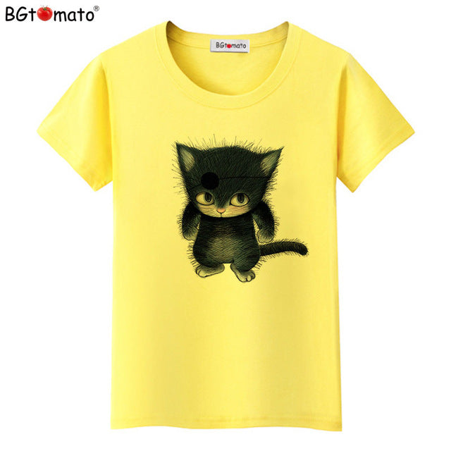 Little black cat funny t shirts