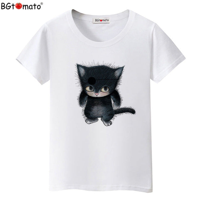 Little black cat funny t shirts