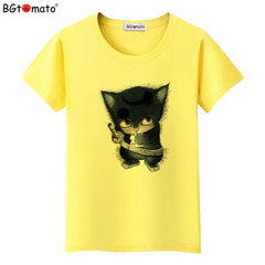 Little black cat funny t shirts