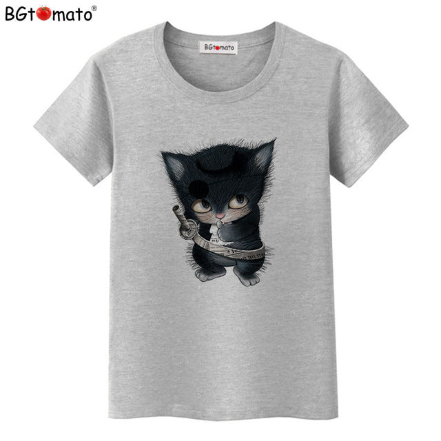 Little black cat funny t shirts
