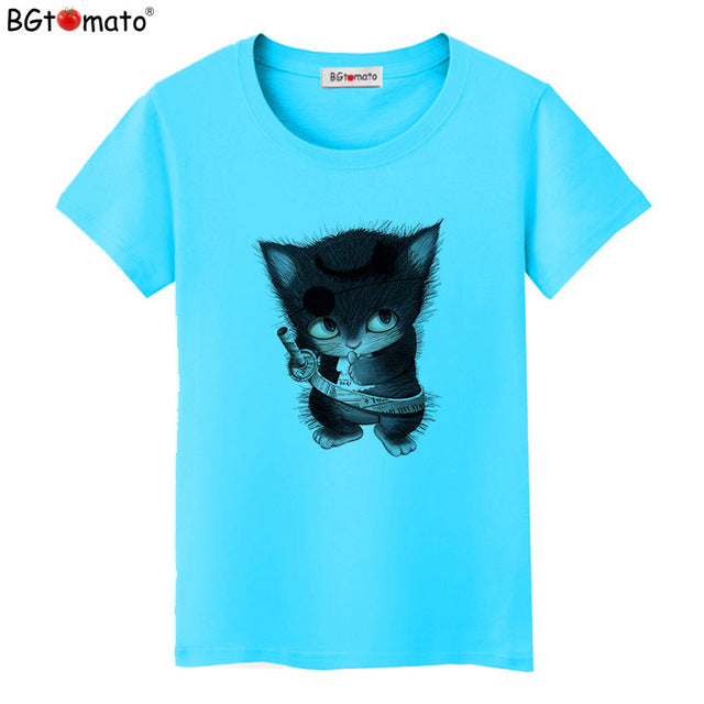 Little black cat funny t shirts