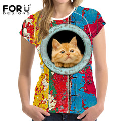 Fashion Summer Cat Tshirt