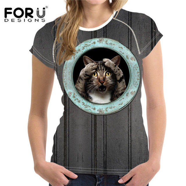 Fashion Summer Cat Tshirt
