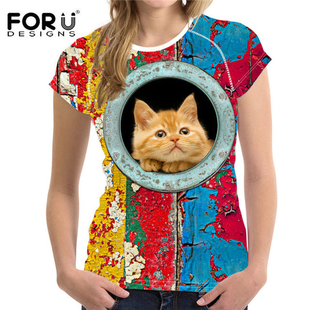 Fashion Summer Cat Tshirt