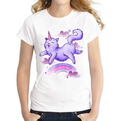 Short Sleeve Cat Unicorn Printed t-shirt